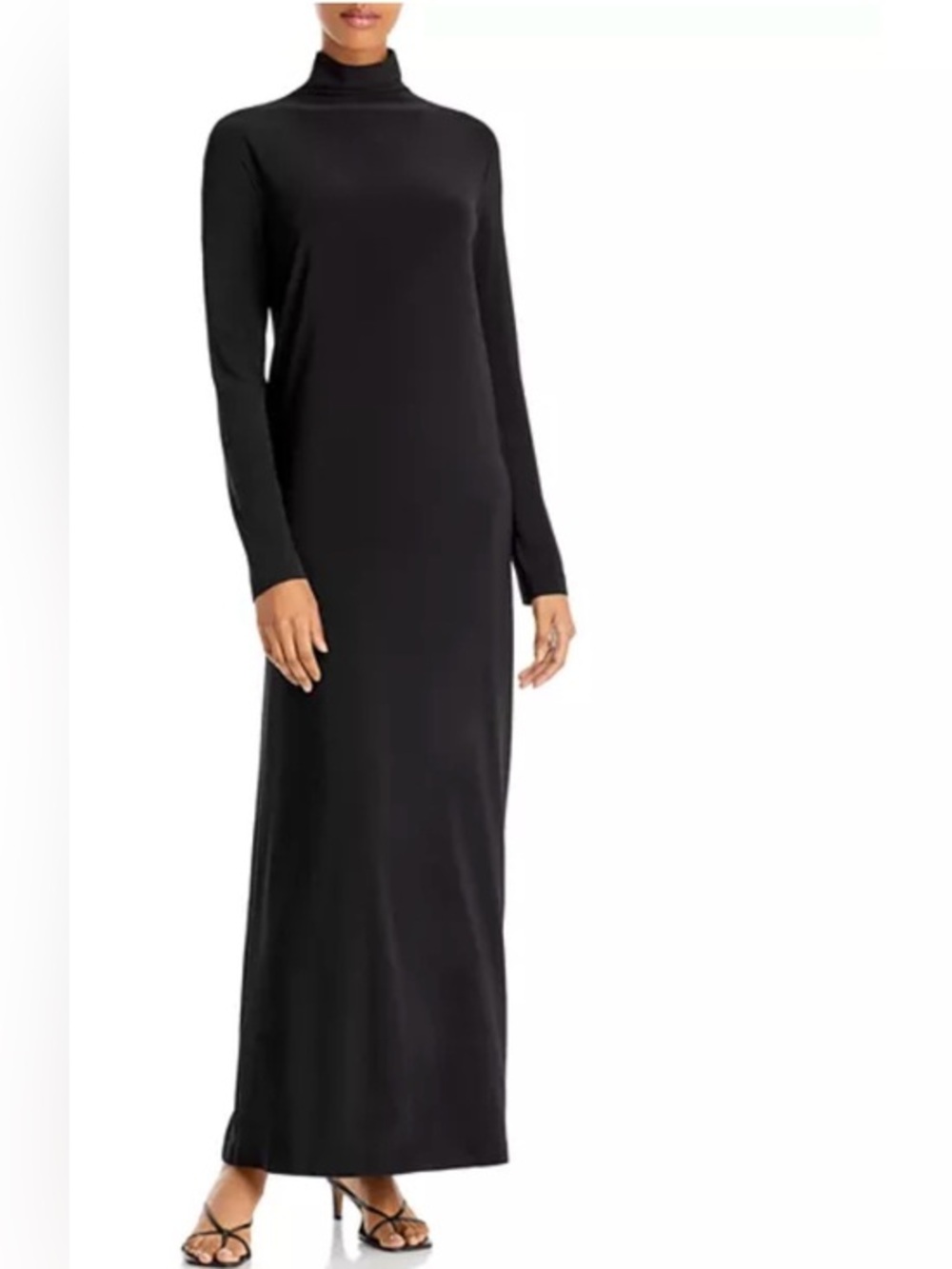 Norma Kamali Long Sleeve Turtleneck Gown Black M